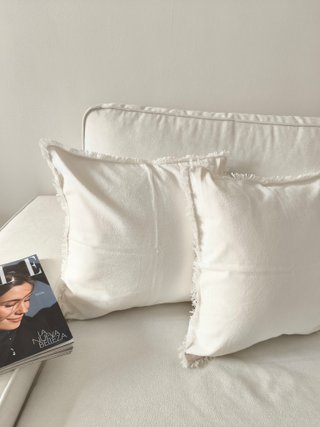 Zara Home 2 fundas de cojin flecos 45x45 nuevas