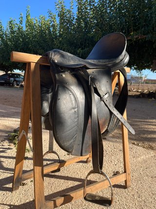 Montura de caballo inglesa de cuero