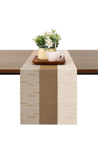 Runner da tavola beige e marrone