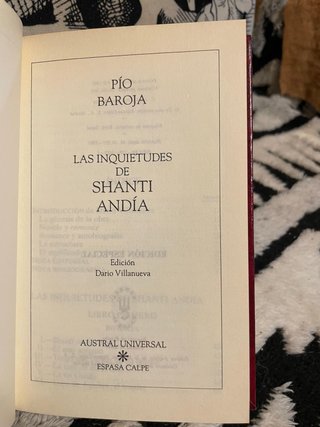 Las inquietudes de Shanti Andía. Pío Baroja 1991