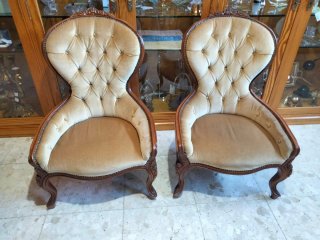 Butacas Vintage Terciopelo y Madera