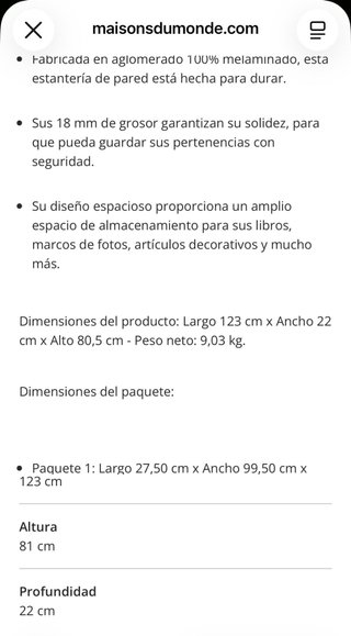 Estantería de Pared Maisons du Monde