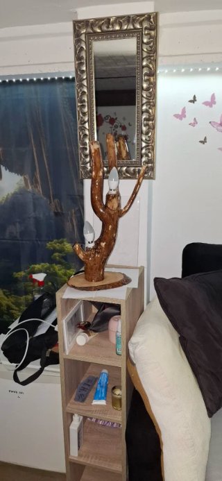 Lámpara de madera rústica