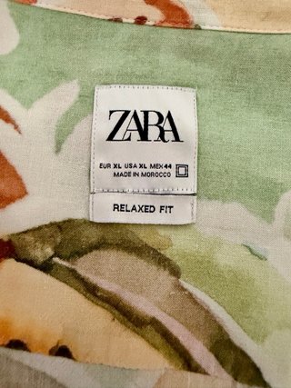 Camisa Zara Estampada Manga Corta XL