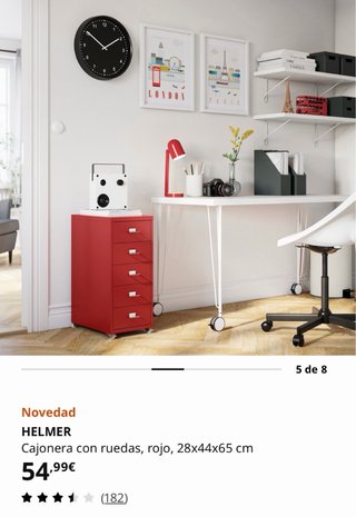Cajonera IKEA HELMER Roja
