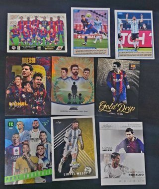 Lote de 8 Cromos y Cartas de Lionel Messi