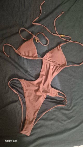 Bikini Marrón con Abalorios