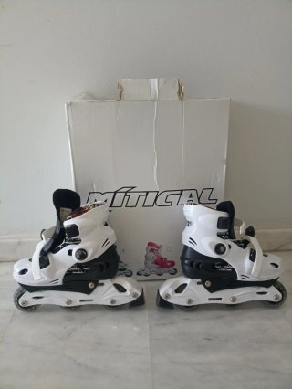 Patines en línea MITIGAL Decathlon blancos y negro