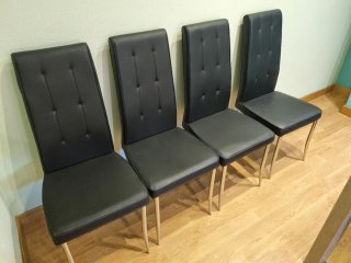 Set 4 Sillas Comedor Salon Negras
