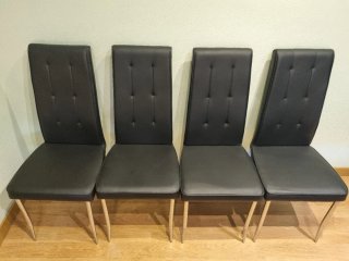 Set 4 Sillas Comedor Salon Negras