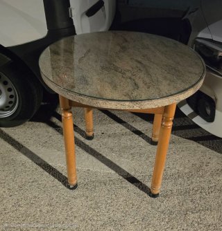 Mesa camilla redonda de madera