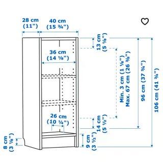 Estantería Billy Ikea Blanca 40x28x106