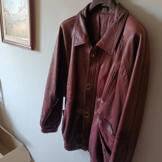 Cazadora de cuero marrón talla G