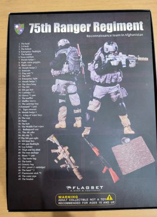 1/6 Escala Figura Flagset 75th Ranger Regiment