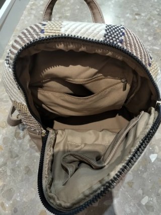 Mochila Estampada Beige y Marrón
