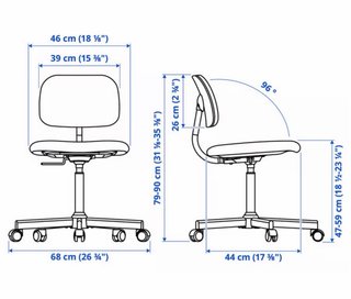 Silla giratoria Klovsta blanco/marrón