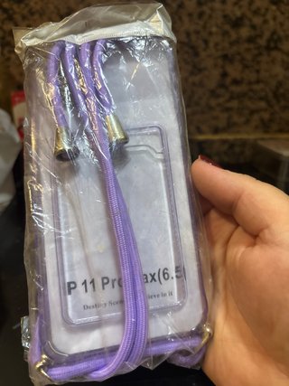 Funda iPhone 11 Pro Max Morada con Colgante morado