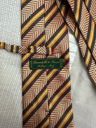 Corbata Rayas Marrón y Dorado