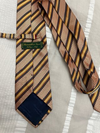Corbata Rayas Marrón y Dorado