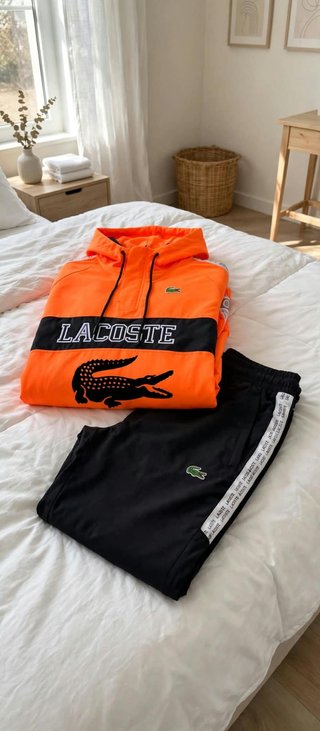 Chándal Lacoste naranja y negro Talla XL y XXL
