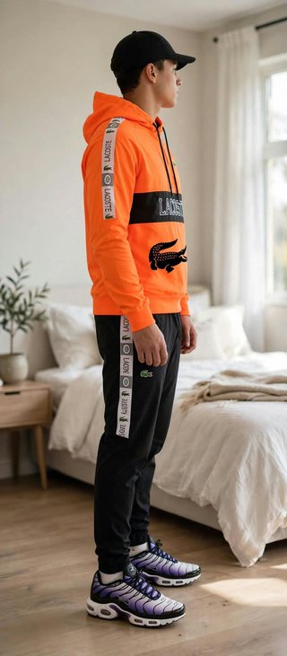 Chándal Lacoste naranja y negro Talla XL y XXL