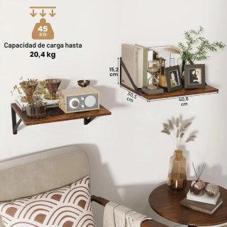 Pack 2 Estantes Madera Estilo Industrial
