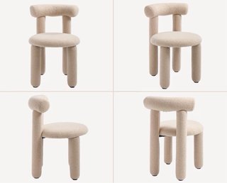 Juego 2 Sillas Beige Lana sintética