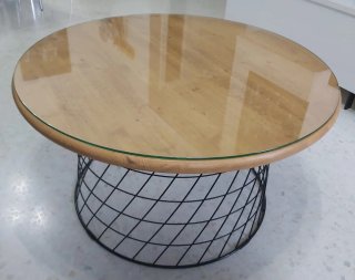 Mesa de centro redonda madera y metal