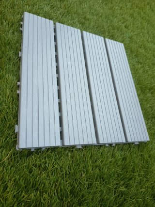 100 Baldosas de PVC para Exterior Gris