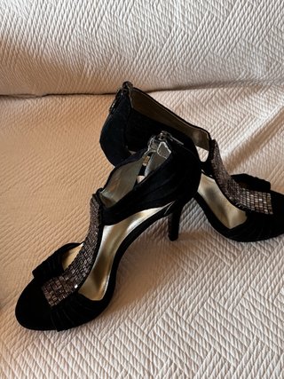 Sandalias Zara fiesta T39 ante negro