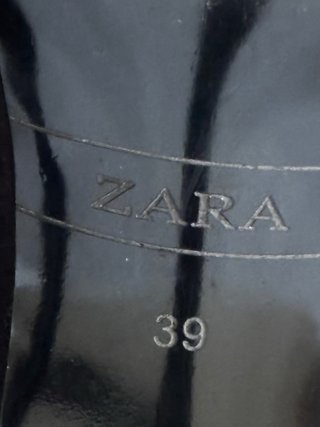 Sandalias Zara fiesta T39 ante negro