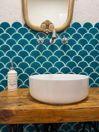 Mueble lavabo Singer metal madera cerámica