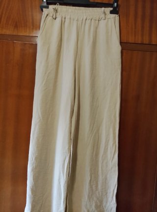 Pantalón Ancho Beige