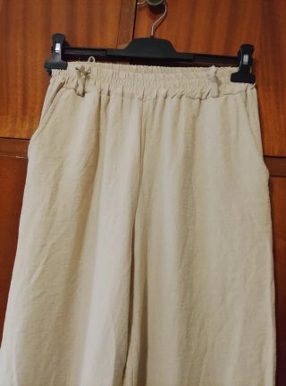 Pantalón Ancho Beige