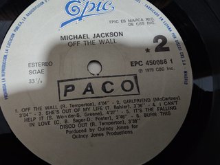 LP Michael Jackson - Off The Wall (1986)