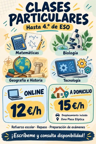 Clases particulares hasta 4.º de ESO