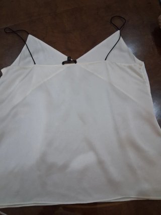 Top lencero Massimo Dutti seda crudo