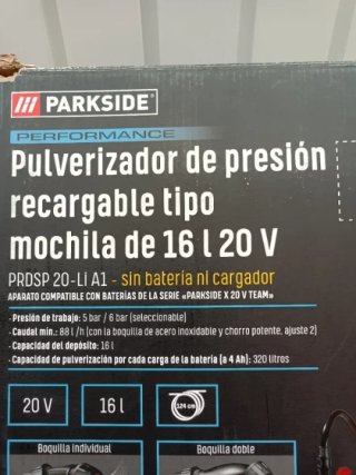 Pulverizador PARKSIDE 16L Recargable
