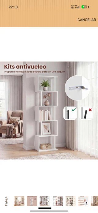 Estanteria zig zag blanca nueva