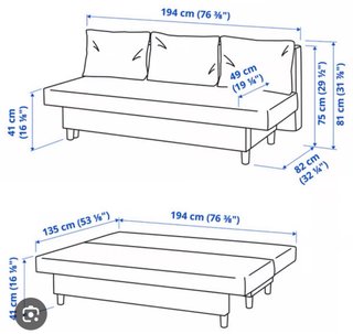 Sofá Cama Ikea 3 Plazas Älvdalen Gris