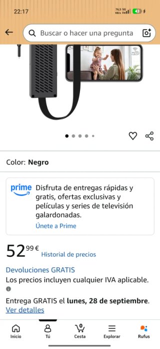 Mini Camara espia wifi nueva