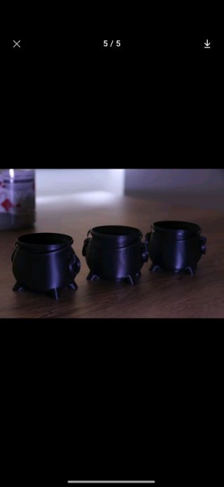 Caldero para Dulces de Halloween impreso en 3D