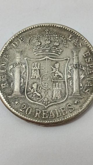 Moneda 20 Reales Isabel II 1859