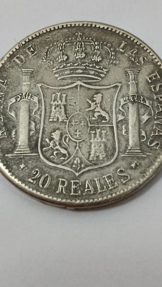 Moneda 20 Reales Isabel II 1859