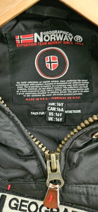Abrigo Geographical Norway Negro