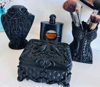 Porta pincéis/lápis gótico preto