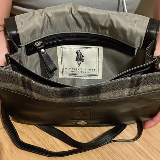 Bolso de Tweed a Cuadros Grises y Negro