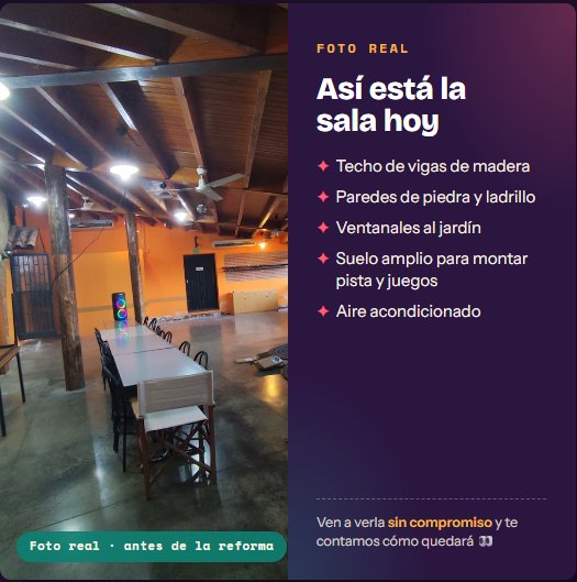 Sala para fiestas y eventos