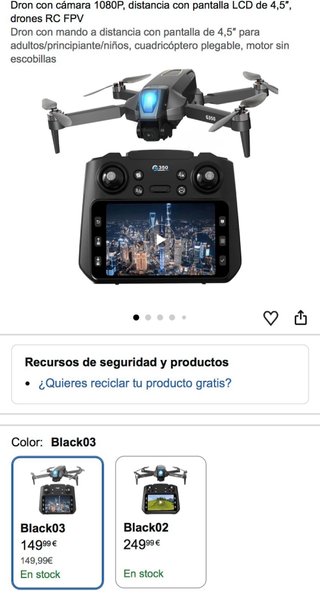 Dron RC FPV 1080P con pantalla 4,5 NUEVO