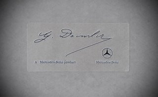 Pegatina Mercedes con firma de  G Daimler